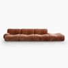 Bamboo-Joint Modular Velvet Sofa