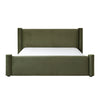 Rounded Column Velvet Platform Bed
